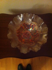 Carnival glass decorative dish